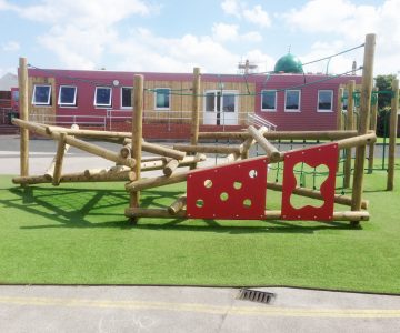Timber Play equipment installation for paks and schools